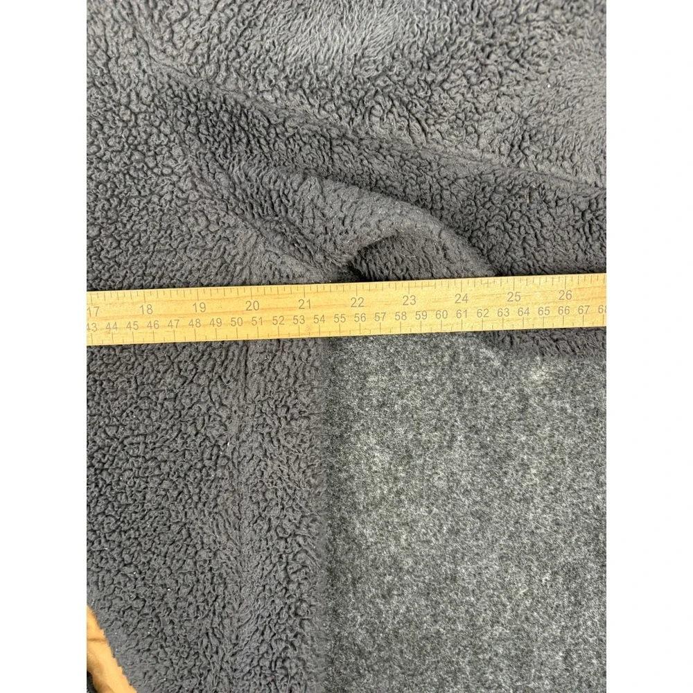 The North Face Mens Grey Sherpa Fleece Quarter Zip Pullover Jacket Medium